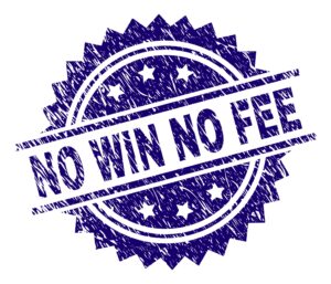 Royal blue No Win No Fee logo design. 