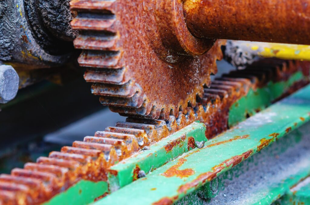 A close up of piece of cog machinery.